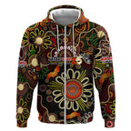 Personalised 50 Years Aboriginal Patterns Of The Past Zip Hoodie Legacy NAIDOC 2025