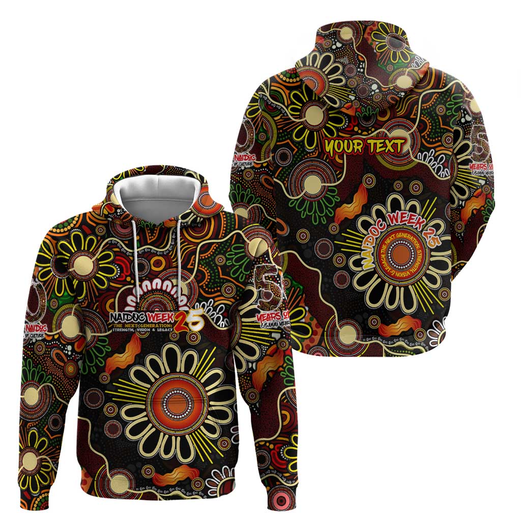 Personalised 50 Years Aboriginal Patterns Of The Past Zip Hoodie Legacy NAIDOC 2025