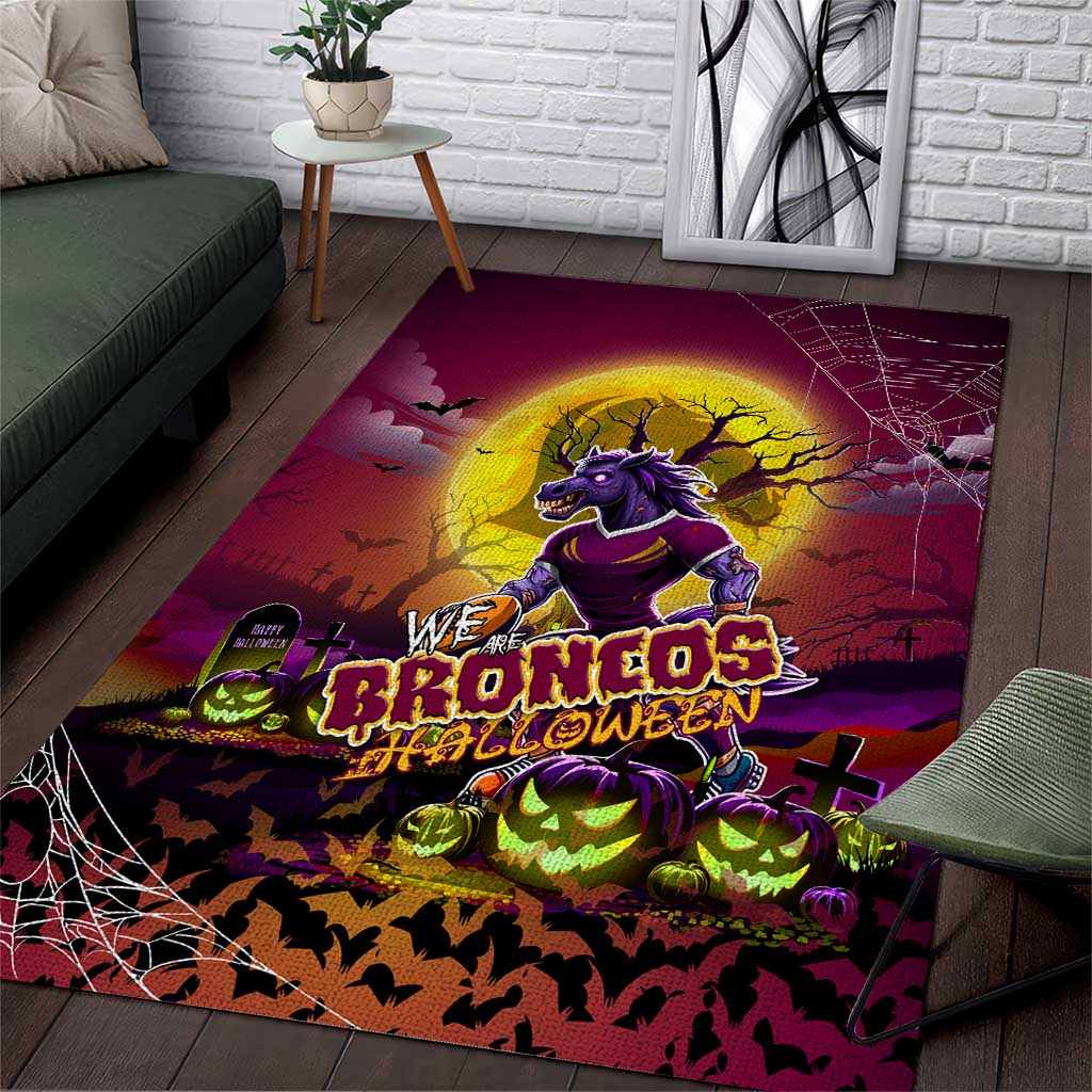 We Are Broncos Halloween Area Rug Pumpkin Scary Spooky Season - Aussie Hoodie