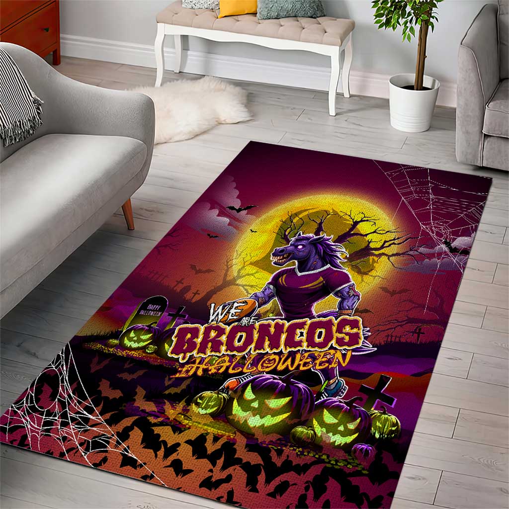 We Are Broncos Halloween Area Rug Pumpkin Scary Spooky Season - Aussie Hoodie