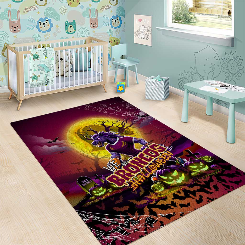 We Are Broncos Halloween Area Rug Pumpkin Scary Spooky Season - Aussie Hoodie