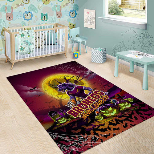 We Are Broncos Halloween Area Rug Pumpkin Scary Spooky Season - Aussie Hoodie