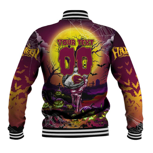 We Are Broncos Halloween Baseball Jacket Pumpkin Scary Spooky Season - Aussie Hoodie