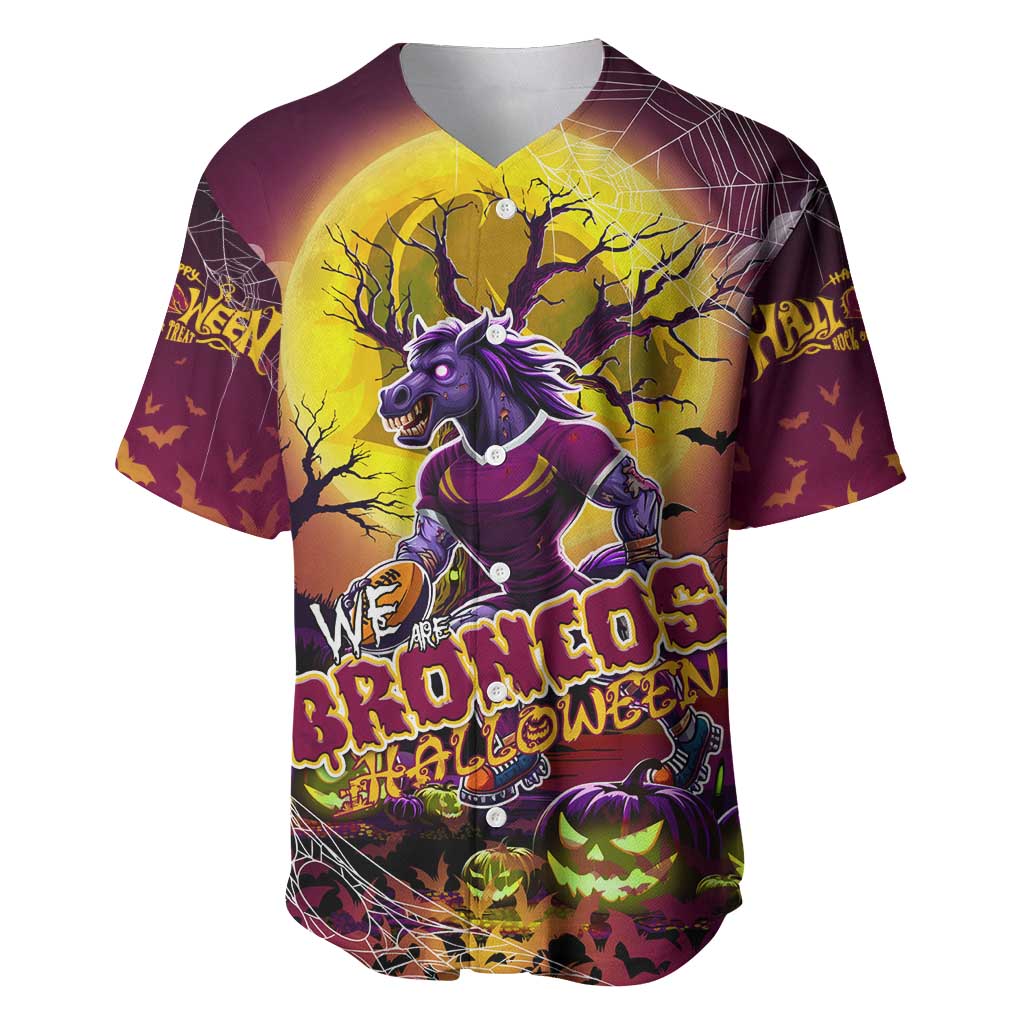 We Are Broncos Halloween Baseball Jersey Pumpkin Scary Spooky Season - Aussie Hoodie