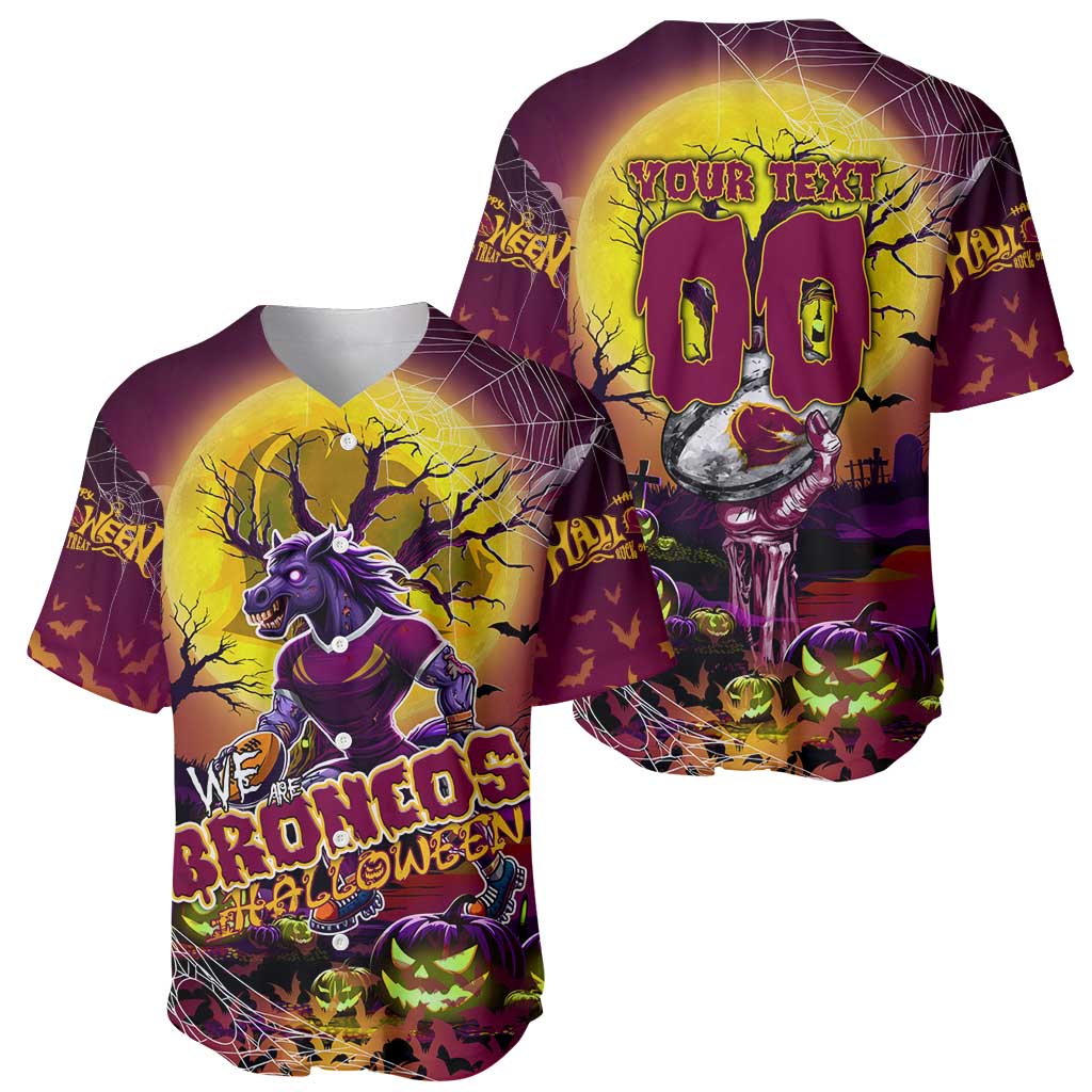 We Are Broncos Halloween Baseball Jersey Pumpkin Scary Spooky Season - Aussie Hoodie