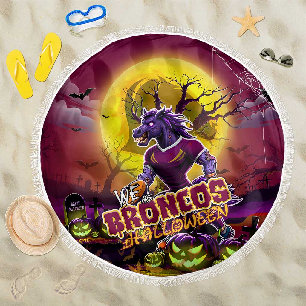 We Are Broncos Halloween Beach Blanket Pumpkin Scary Spooky Season - Aussie Hoodie