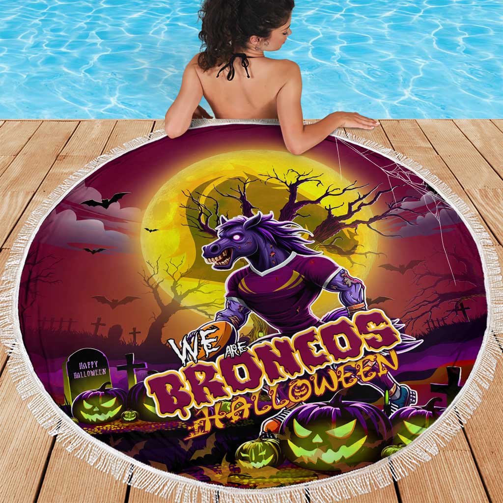 We Are Broncos Halloween Beach Blanket Pumpkin Scary Spooky Season - Aussie Hoodie