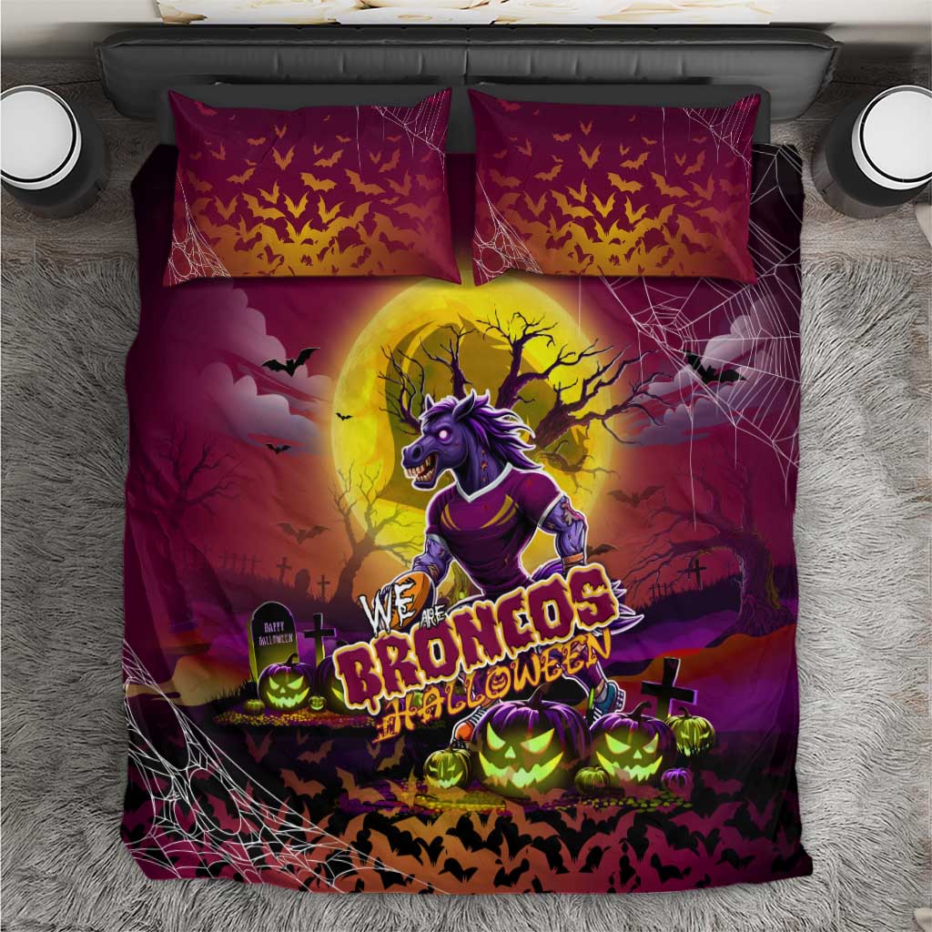 We Are Broncos Halloween Bedding Set Pumpkin Scary Spooky Season - Aussie Hoodie
