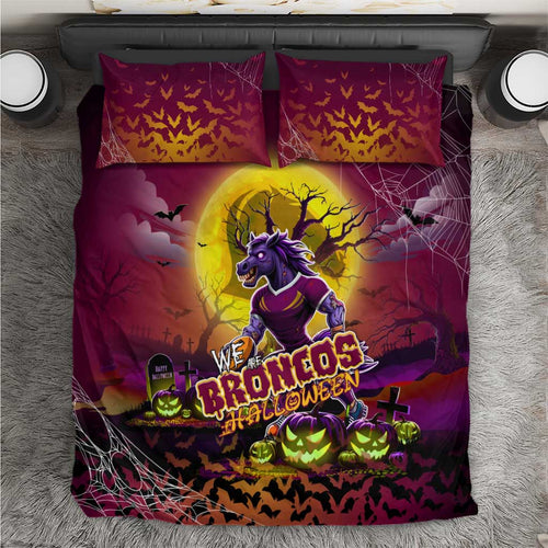We Are Broncos Halloween Bedding Set Pumpkin Scary Spooky Season - Aussie Hoodie