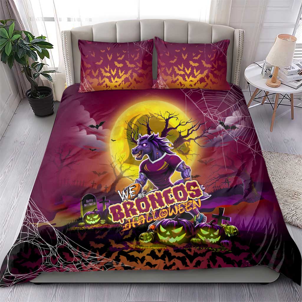 We Are Broncos Halloween Bedding Set Pumpkin Scary Spooky Season - Aussie Hoodie