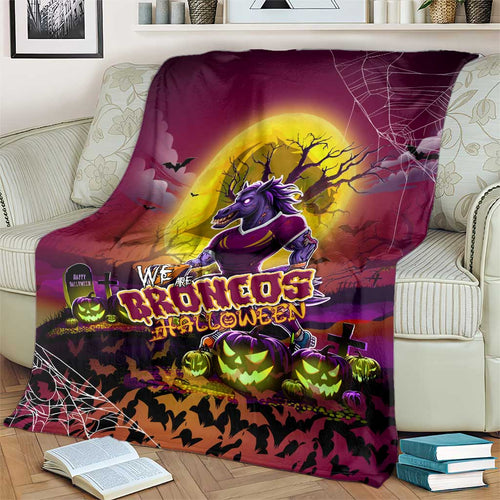 We Are Broncos Halloween Blanket Pumpkin Scary Spooky Season - Aussie Hoodie