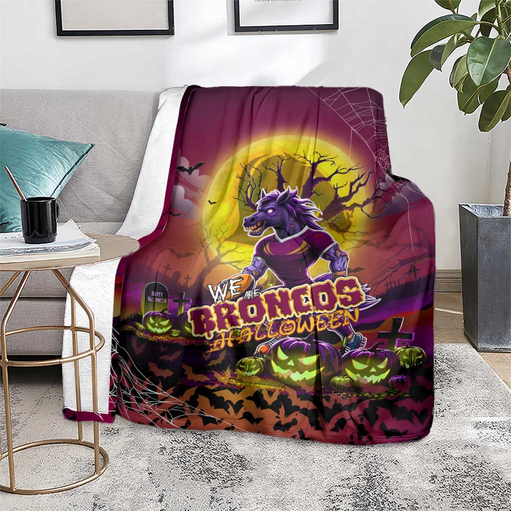 We Are Broncos Halloween Blanket Pumpkin Scary Spooky Season - Aussie Hoodie