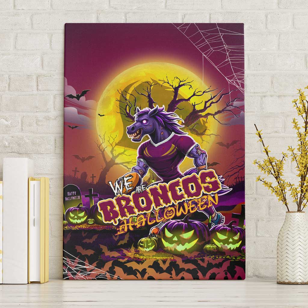 We Are Broncos Halloween Canvas Wall Art Pumpkin Scary Spooky Season - Aussie Hoodie