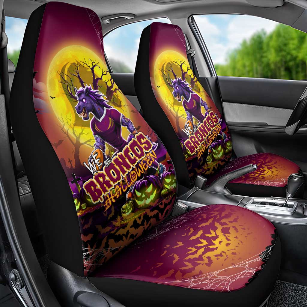 We Are Broncos Halloween Car Seat Cover Pumpkin Scary Spooky Season - Aussie Hoodie