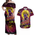 We Are Broncos Halloween Couples Matching Off Shoulder Maxi Dress and Hawaiian Shirt Pumpkin Scary Spooky Season - Aussie Hoodie