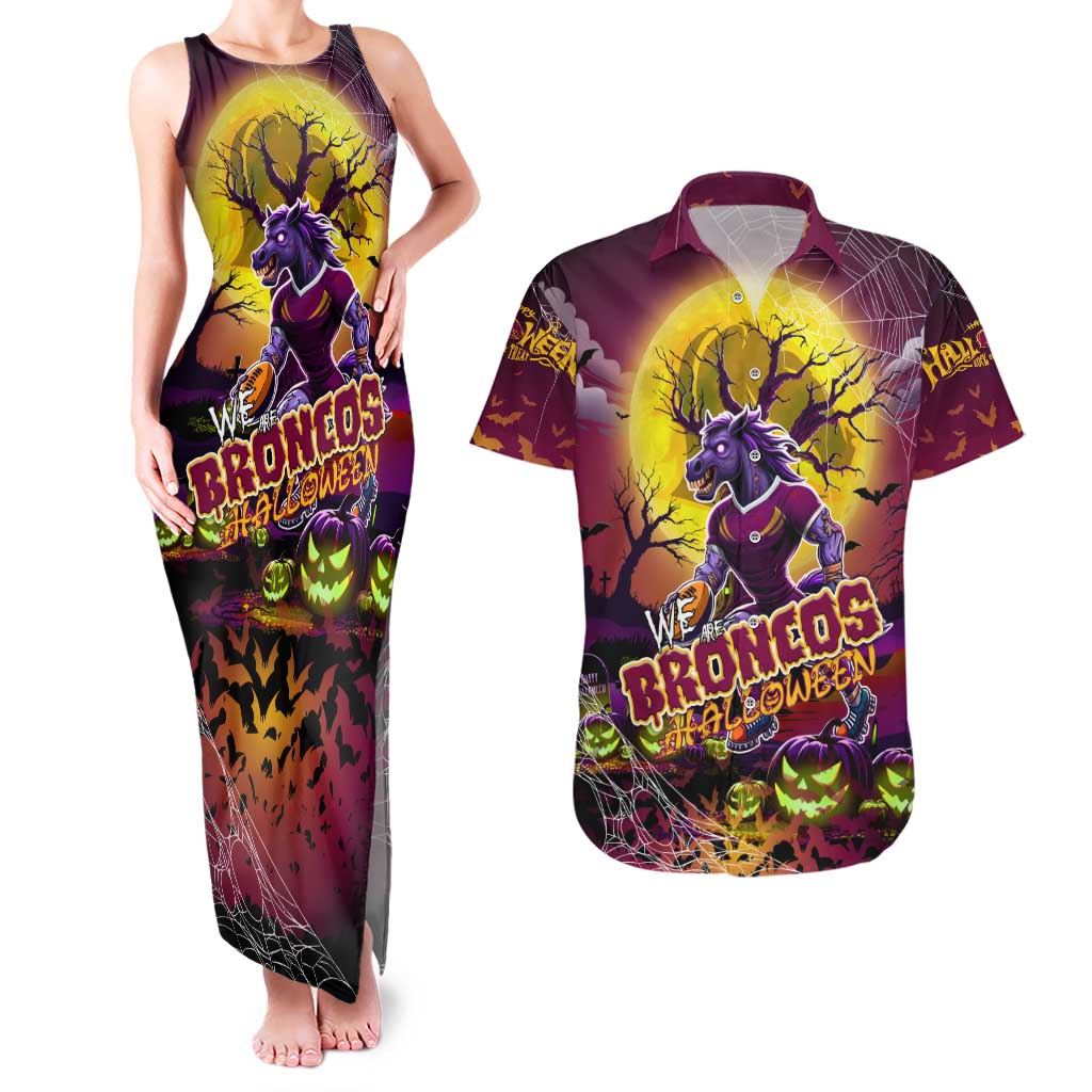 We Are Broncos Halloween Couples Matching Tank Maxi Dress and Hawaiian Shirt Pumpkin Scary Spooky Season - Aussie Hoodie
