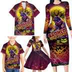 We Are Broncos Halloween Family Matching Long Sleeve Bodycon Dress and Hawaiian Shirt Pumpkin Scary Spooky Season - Aussie Hoodie