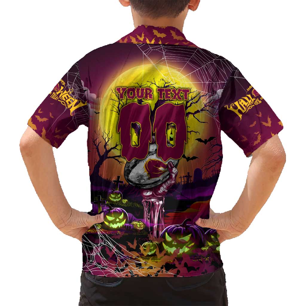 We Are Broncos Halloween Family Matching Long Sleeve Bodycon Dress and Hawaiian Shirt Pumpkin Scary Spooky Season - Aussie Hoodie