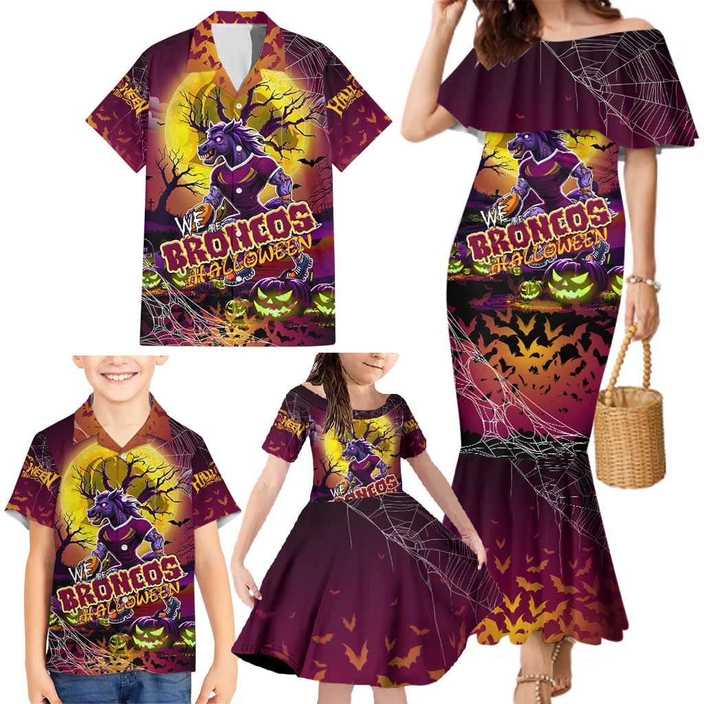 We Are Broncos Halloween Family Matching Mermaid Dress and Hawaiian Shirt Pumpkin Scary Spooky Season - Aussie Hoodie