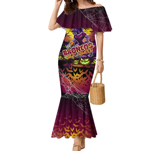We Are Broncos Halloween Family Matching Mermaid Dress and Hawaiian Shirt Pumpkin Scary Spooky Season - Aussie Hoodie