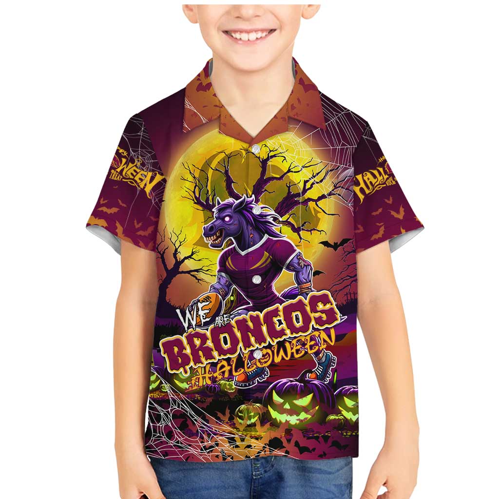 We Are Broncos Halloween Family Matching Mermaid Dress and Hawaiian Shirt Pumpkin Scary Spooky Season - Aussie Hoodie