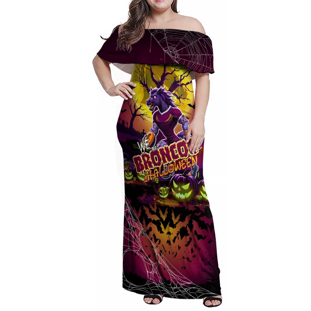 We Are Broncos Halloween Family Matching Off Shoulder Maxi Dress and Hawaiian Shirt Pumpkin Scary Spooky Season - Aussie Hoodie