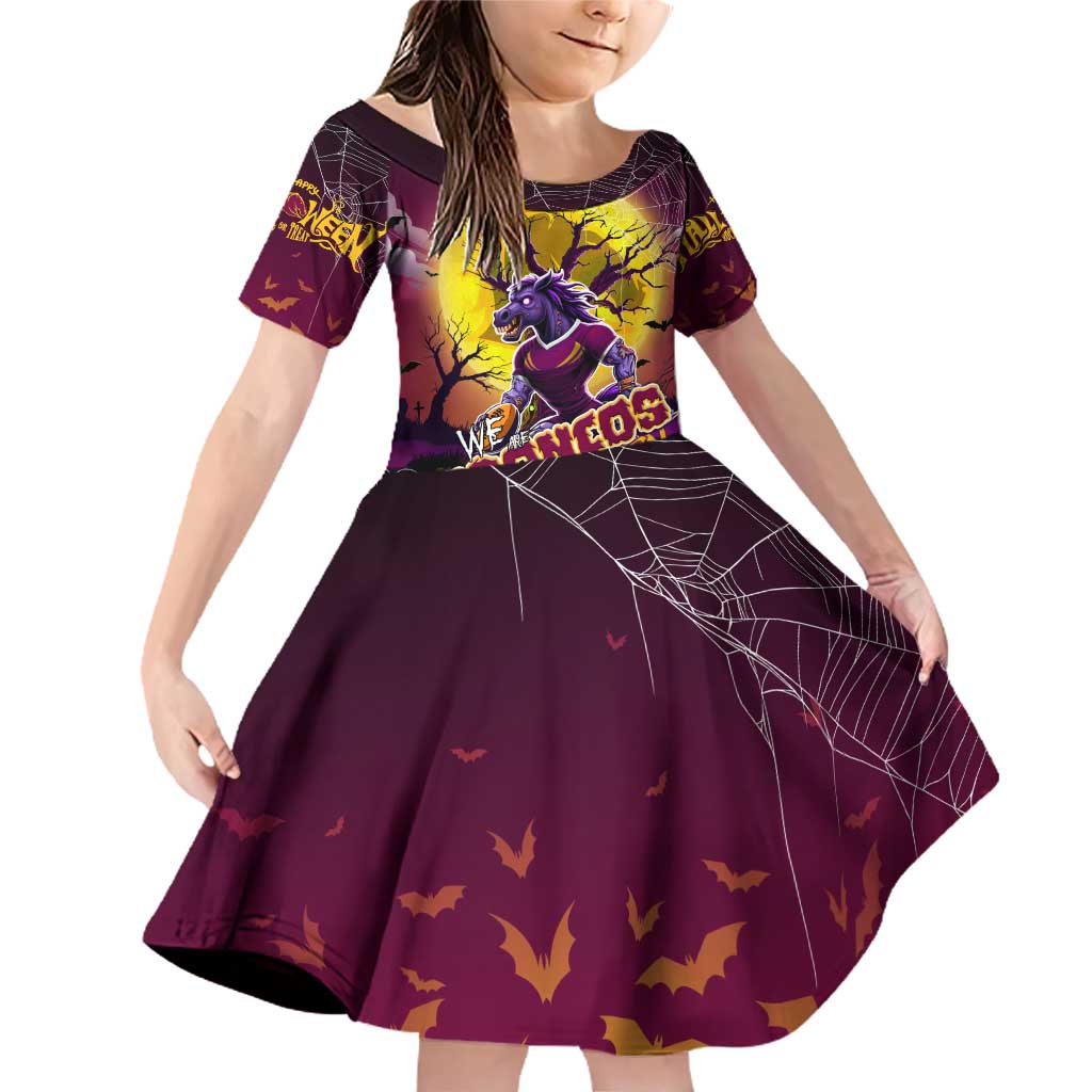 We Are Broncos Halloween Family Matching Off Shoulder Short Dress and Hawaiian Shirt Pumpkin Scary Spooky Season - Aussie Hoodie