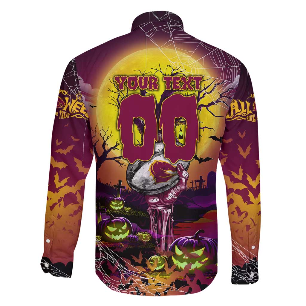 We Are Broncos Halloween Family Matching Off Shoulder Short Dress and Hawaiian Shirt Pumpkin Scary Spooky Season - Aussie Hoodie