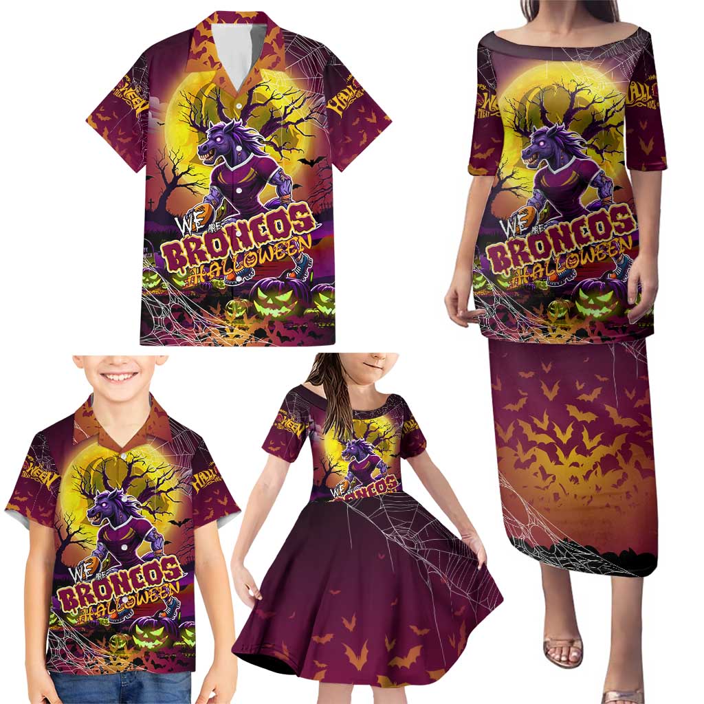 We Are Broncos Halloween Family Matching Puletasi and Hawaiian Shirt Pumpkin Scary Spooky Season - Aussie Hoodie