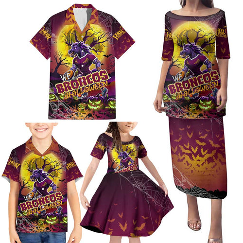 We Are Broncos Halloween Family Matching Puletasi and Hawaiian Shirt Pumpkin Scary Spooky Season - Aussie Hoodie