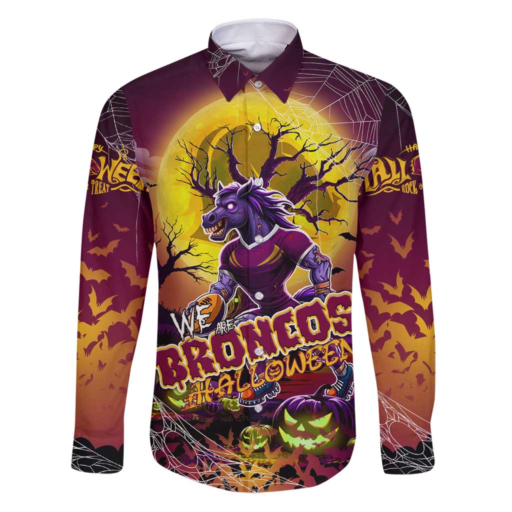 We Are Broncos Halloween Family Matching Puletasi and Hawaiian Shirt Pumpkin Scary Spooky Season - Aussie Hoodie