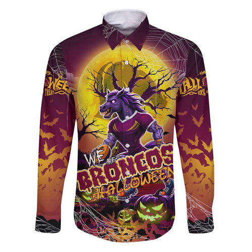 We Are Broncos Halloween Family Matching Puletasi and Hawaiian Shirt Pumpkin Scary Spooky Season - Aussie Hoodie