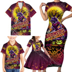 We Are Broncos Halloween Family Matching Short Sleeve Bodycon Dress and Hawaiian Shirt Pumpkin Scary Spooky Season - Aussie Hoodie