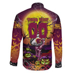 We Are Broncos Halloween Family Matching Short Sleeve Bodycon Dress and Hawaiian Shirt Pumpkin Scary Spooky Season - Aussie Hoodie