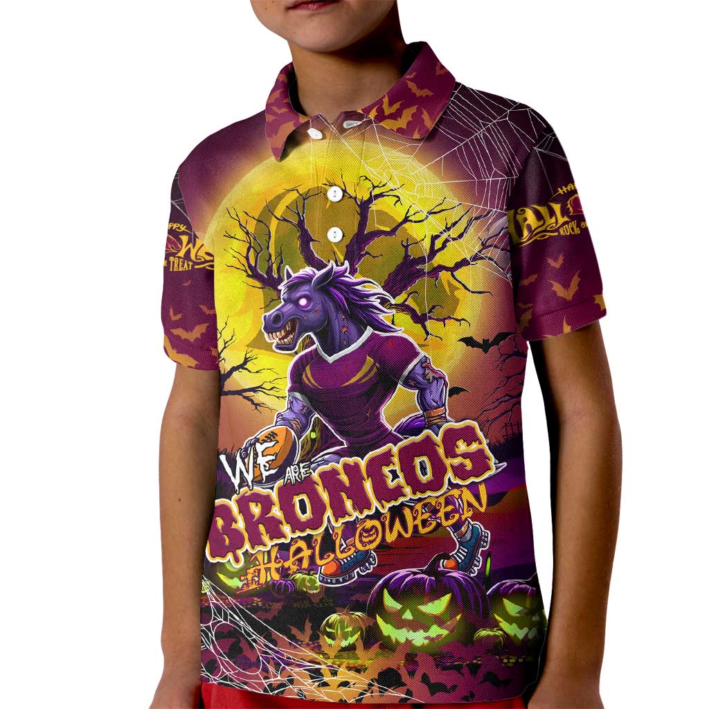 We Are Broncos Halloween Kid Polo Shirt Pumpkin Scary Spooky Season - Aussie Hoodie