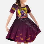We Are Broncos Halloween Kid Short Sleeve Dress Pumpkin Scary Spooky Season - Aussie Hoodie