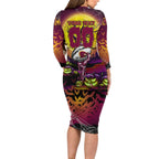 We Are Broncos Halloween Long Sleeve Bodycon Dress Pumpkin Scary Spooky Season - Aussie Hoodie