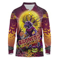 We Are Broncos Halloween Long Sleeve Polo Shirt Pumpkin Scary Spooky Season - Aussie Hoodie