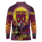 We Are Broncos Halloween Long Sleeve Polo Shirt Pumpkin Scary Spooky Season - Aussie Hoodie