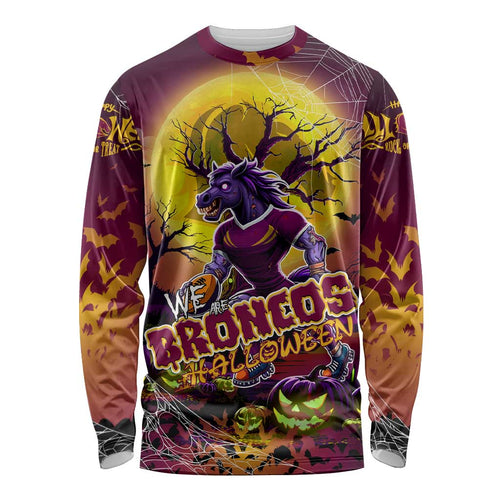We Are Broncos Halloween Long Sleeve Shirt Pumpkin Scary Spooky Season - Aussie Hoodie
