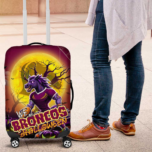 We Are Broncos Halloween Luggage Cover Pumpkin Scary Spooky Season - Aussie Hoodie