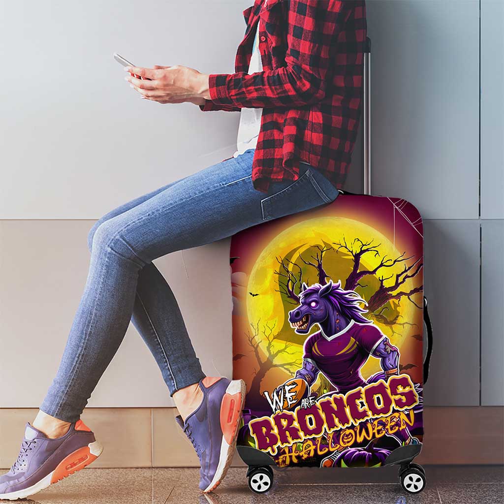 We Are Broncos Halloween Luggage Cover Pumpkin Scary Spooky Season - Aussie Hoodie