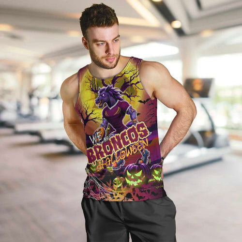 We Are Broncos Halloween Men Tank Top Pumpkin Scary Spooky Season - Aussie Hoodie