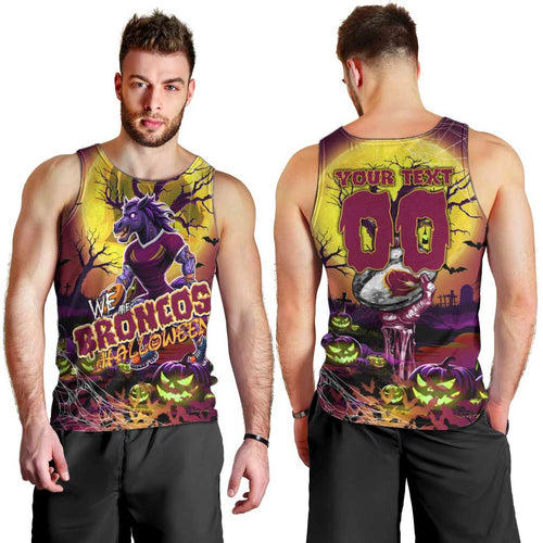 We Are Broncos Halloween Men Tank Top Pumpkin Scary Spooky Season - Aussie Hoodie