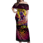 We Are Broncos Halloween Off Shoulder Maxi Dress Pumpkin Scary Spooky Season - Aussie Hoodie