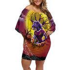 We Are Broncos Halloween Off Shoulder Short Dress Pumpkin Scary Spooky Season - Aussie Hoodie