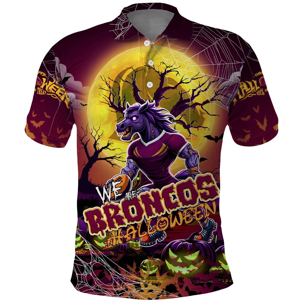 We Are Broncos Halloween Polo Shirt Pumpkin Scary Spooky Season - Aussie Hoodie