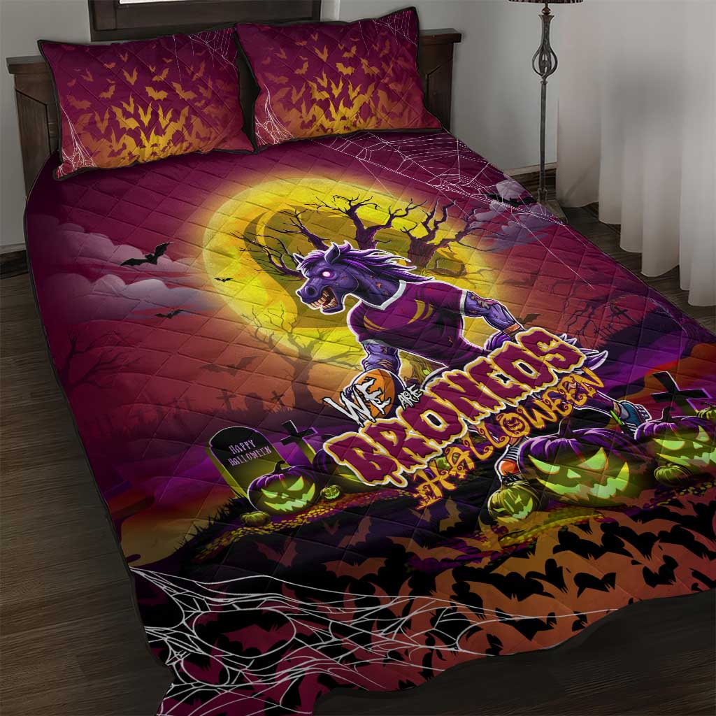 We Are Broncos Halloween Quilt Bed Set Pumpkin Scary Spooky Season - Aussie Hoodie
