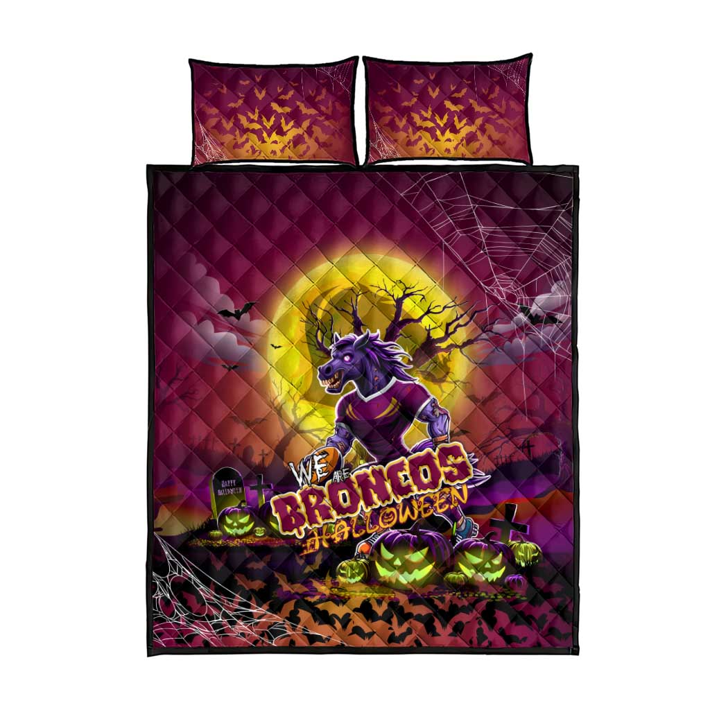 We Are Broncos Halloween Quilt Bed Set Pumpkin Scary Spooky Season - Aussie Hoodie
