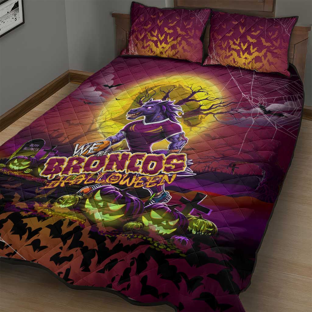 We Are Broncos Halloween Quilt Bed Set Pumpkin Scary Spooky Season - Aussie Hoodie